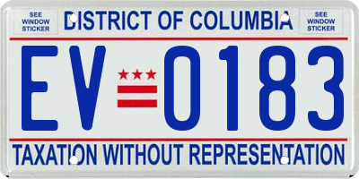 DC license plate EV0183
