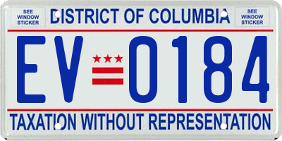 DC license plate EV0184