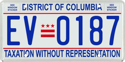 DC license plate EV0187