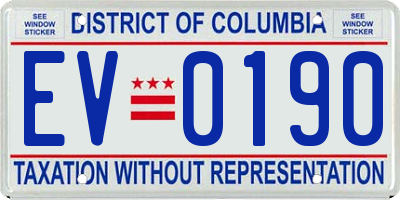 DC license plate EV0190