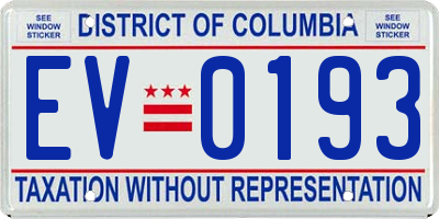 DC license plate EV0193