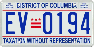 DC license plate EV0194