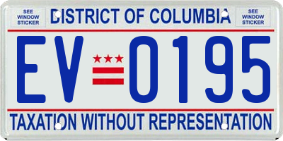 DC license plate EV0195