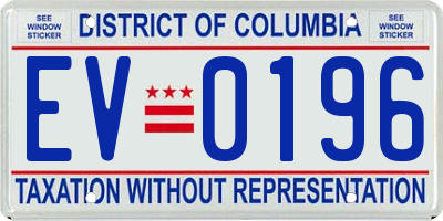 DC license plate EV0196