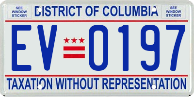 DC license plate EV0197