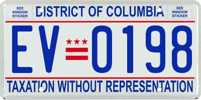 DC license plate EV0198
