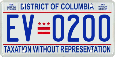 DC license plate EV0200