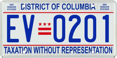 DC license plate EV0201