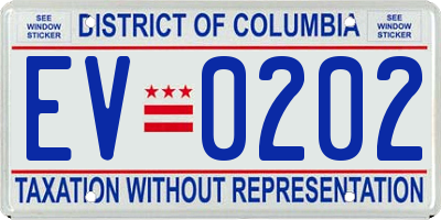 DC license plate EV0202