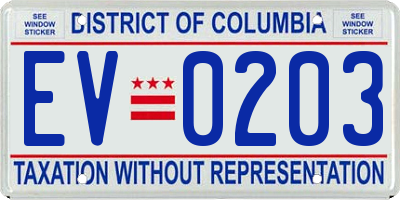 DC license plate EV0203