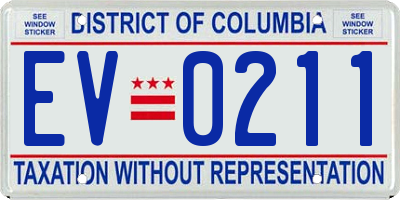 DC license plate EV0211