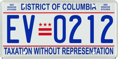 DC license plate EV0212