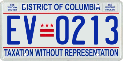 DC license plate EV0213
