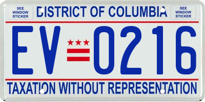 DC license plate EV0216