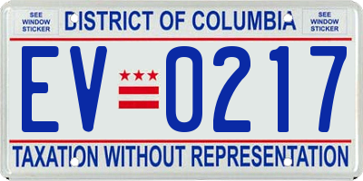DC license plate EV0217