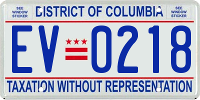 DC license plate EV0218
