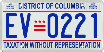 DC license plate EV0221