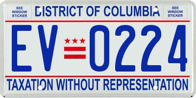 DC license plate EV0224