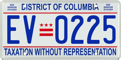 DC license plate EV0225