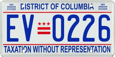 DC license plate EV0226