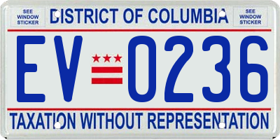 DC license plate EV0236