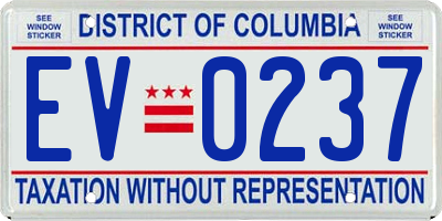 DC license plate EV0237