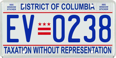 DC license plate EV0238