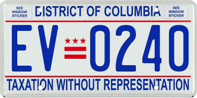 DC license plate EV0240