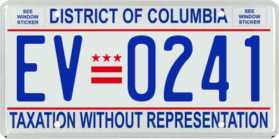 DC license plate EV0241