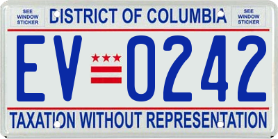 DC license plate EV0242