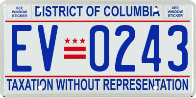 DC license plate EV0243