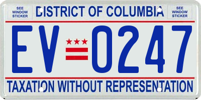 DC license plate EV0247