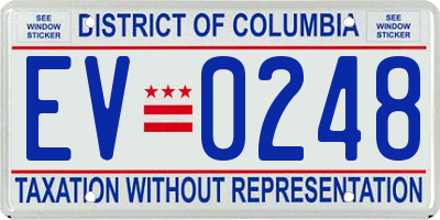 DC license plate EV0248