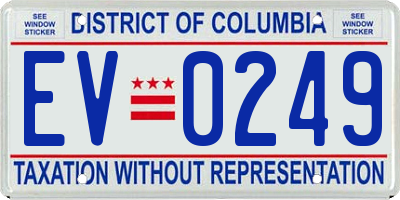 DC license plate EV0249