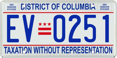 DC license plate EV0251