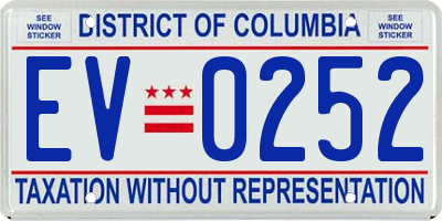 DC license plate EV0252