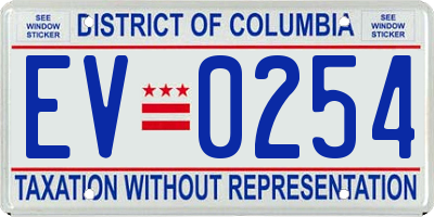 DC license plate EV0254