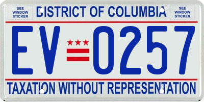 DC license plate EV0257