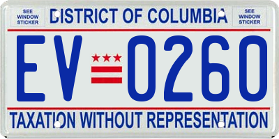 DC license plate EV0260