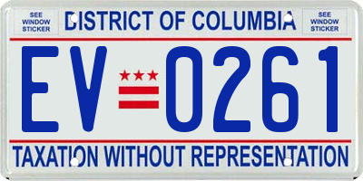 DC license plate EV0261