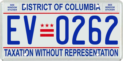 DC license plate EV0262