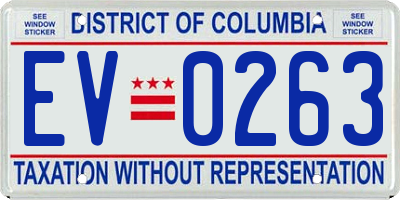 DC license plate EV0263
