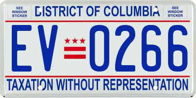DC license plate EV0266