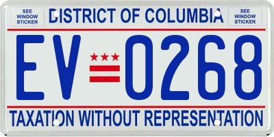 DC license plate EV0268