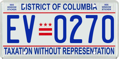 DC license plate EV0270