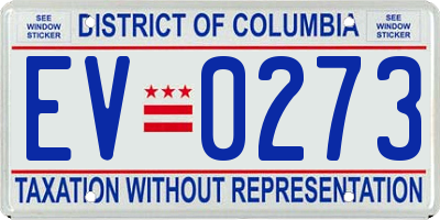 DC license plate EV0273