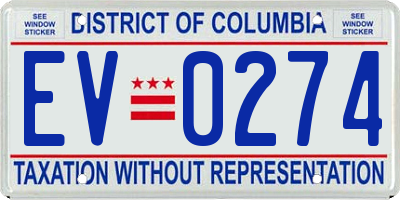 DC license plate EV0274