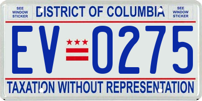 DC license plate EV0275