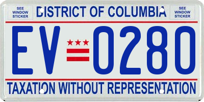 DC license plate EV0280