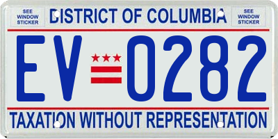 DC license plate EV0282